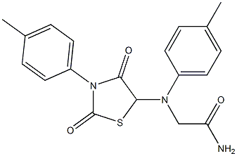 2-{(4-methylphenyl)[3-(4-methylphenyl)-2,4-dioxo-1,3-thiazolidin-5-yl]amino}acetamide 구조식 이미지