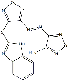 4-{[4-(1H-benzimidazol-2-ylsulfanyl)-1,2,5-oxadiazol-3-yl]diazenyl}-1,2,5-oxadiazol-3-ylamine 구조식 이미지