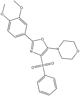 4-[2-(3,4-dimethoxyphenyl)-4-(phenylsulfonyl)-1,3-oxazol-5-yl]morpholine 구조식 이미지