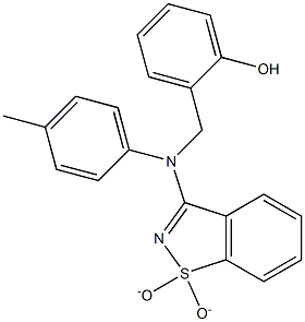 2-{[(1,1-dioxido-1,2-benzisothiazol-3-yl)-4-methylanilino]methyl}phenol 구조식 이미지
