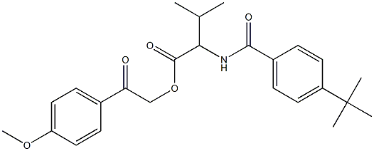 2-(4-methoxyphenyl)-2-oxoethyl 2-[(4-tert-butylbenzoyl)amino]-3-methylbutanoate 구조식 이미지