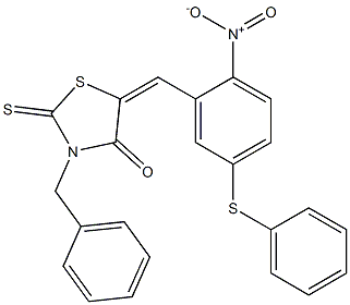 3-benzyl-5-[2-nitro-5-(phenylsulfanyl)benzylidene]-2-thioxo-1,3-thiazolidin-4-one Structure