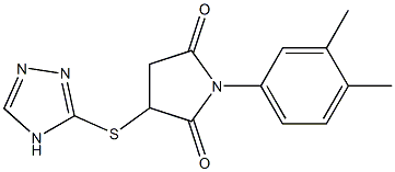 1-(3,4-dimethylphenyl)-3-(4H-1,2,4-triazol-3-ylsulfanyl)-2,5-pyrrolidinedione 구조식 이미지