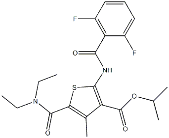 isopropyl 5-[(diethylamino)carbonyl]-2-[(2,6-difluorobenzoyl)amino]-4-methylthiophene-3-carboxylate 구조식 이미지