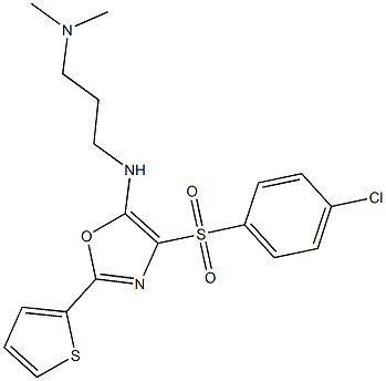 N-[4-[(4-chlorophenyl)sulfonyl]-2-(2-thienyl)-1,3-oxazol-5-yl]-N-[3-(dimethylamino)propyl]amine 구조식 이미지