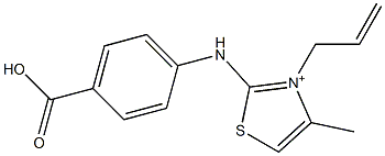 3-allyl-2-(4-carboxyanilino)-4-methyl-1,3-thiazol-3-ium Structure