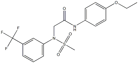 N-(4-ethoxyphenyl)-2-[(methylsulfonyl)-3-(trifluoromethyl)anilino]acetamide 구조식 이미지