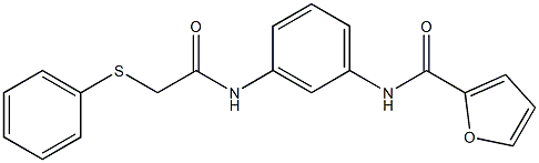 N-(3-{[2-(phenylsulfanyl)acetyl]amino}phenyl)-2-furamide 구조식 이미지