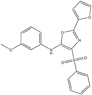 N-[2-(2-furyl)-4-(phenylsulfonyl)-1,3-oxazol-5-yl]-N-(3-methoxyphenyl)amine Structure