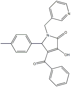 4-benzoyl-3-hydroxy-5-(4-methylphenyl)-1-(3-pyridinylmethyl)-1,5-dihydro-2H-pyrrol-2-one 구조식 이미지