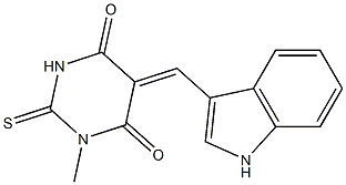 5-(1H-indol-3-ylmethylene)-1-methyl-2-thioxodihydro-4,6(1H,5H)-pyrimidinedione 구조식 이미지