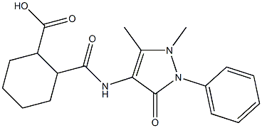 2-{[(1,5-dimethyl-3-oxo-2-phenyl-2,3-dihydro-1H-pyrazol-4-yl)amino]carbonyl}cyclohexanecarboxylic acid Structure