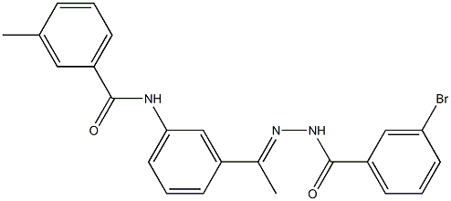 N-{3-[N-(3-bromobenzoyl)ethanehydrazonoyl]phenyl}-3-methylbenzamide 구조식 이미지