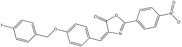 4-{4-[(4-fluorobenzyl)oxy]benzylidene}-2-{4-nitrophenyl}-1,3-oxazol-5(4H)-one 구조식 이미지