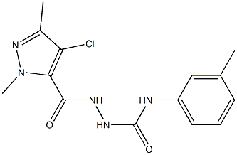 2-[(4-chloro-1,3-dimethyl-1H-pyrazol-5-yl)carbonyl]-N-(3-methylphenyl)hydrazinecarboxamide 구조식 이미지