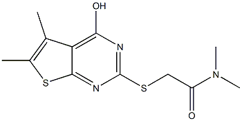 2-[(4-hydroxy-5,6-dimethylthieno[2,3-d]pyrimidin-2-yl)sulfanyl]-N,N-dimethylacetamide 구조식 이미지