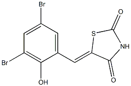 5-(3,5-dibromo-2-hydroxybenzylidene)-1,3-thiazolidine-2,4-dione 구조식 이미지