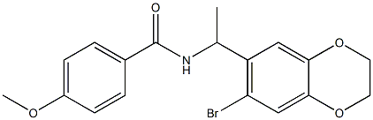 N-[1-(7-bromo-2,3-dihydro-1,4-benzodioxin-6-yl)ethyl]-4-methoxybenzamide Structure