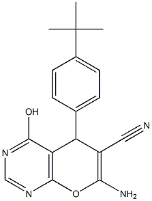 7-amino-5-(4-tert-butylphenyl)-4-hydroxy-5H-pyrano[2,3-d]pyrimidine-6-carbonitrile 구조식 이미지