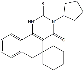 3-cyclopentyl-4-oxo-2-thioxo-1,2,3,4,5,6-hexahydrospiro(benzo[h]quinazoline-5,1'-cyclohexane) 구조식 이미지