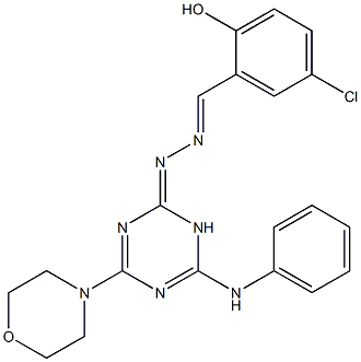 5-chloro-2-hydroxybenzaldehyde (4-anilino-6-(4-morpholinyl)-1,3,5-triazin-2(3H)-ylidene)hydrazone Structure