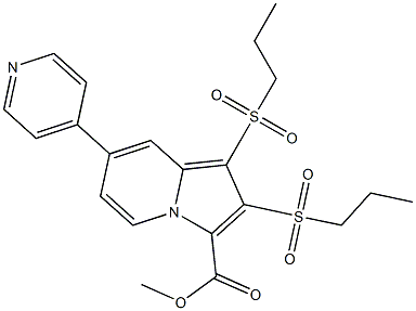 methyl 1,2-bis(propylsulfonyl)-7-(4-pyridinyl)-3-indolizinecarboxylate 구조식 이미지