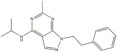 N-isopropyl-N-[6-methyl-1-(2-phenylethyl)-1H-pyrazolo[3,4-d]pyrimidin-4-yl]amine 구조식 이미지