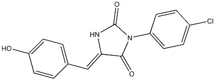 3-(4-chlorophenyl)-5-(4-hydroxybenzylidene)-2,4-imidazolidinedione Structure