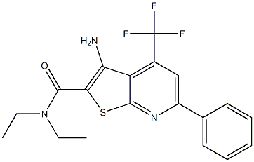 3-amino-N,N-diethyl-6-phenyl-4-(trifluoromethyl)thieno[2,3-b]pyridine-2-carboxamide 구조식 이미지