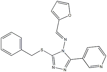 N-[3-(benzylsulfanyl)-5-(3-pyridinyl)-4H-1,2,4-triazol-4-yl]-N-(2-furylmethylene)amine 구조식 이미지