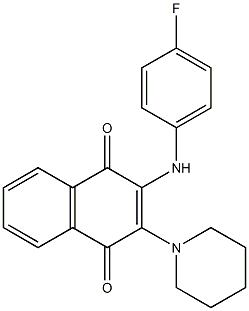 2-(4-fluoroanilino)-3-(1-piperidinyl)naphthoquinone Structure