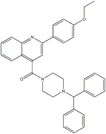 4-[(4-benzhydryl-1-piperazinyl)carbonyl]-2-(4-ethoxyphenyl)quinoline 구조식 이미지