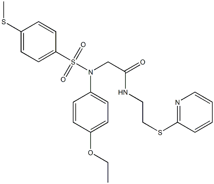 2-(4-ethoxy{[4-(methylsulfanyl)phenyl]sulfonyl}anilino)-N-[2-(2-pyridinylsulfanyl)ethyl]acetamide 구조식 이미지