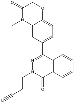 3-(4-(4-methyl-3-oxo-3,4-dihydro-2H-1,4-benzoxazin-6-yl)-1-oxo-2(1H)-phthalazinyl)propanenitrile Structure