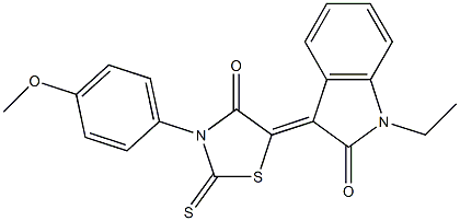 1-ethyl-3-[3-(4-methoxyphenyl)-4-oxo-2-thioxo-1,3-thiazolidin-5-ylidene]-1,3-dihydro-2H-indol-2-one 구조식 이미지