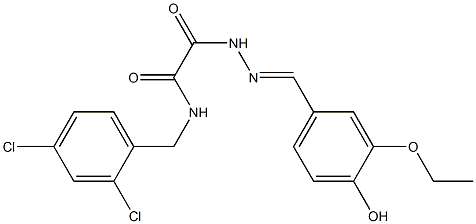 N-(2,4-dichlorobenzyl)-2-[2-(3-ethoxy-4-hydroxybenzylidene)hydrazino]-2-oxoacetamide Structure