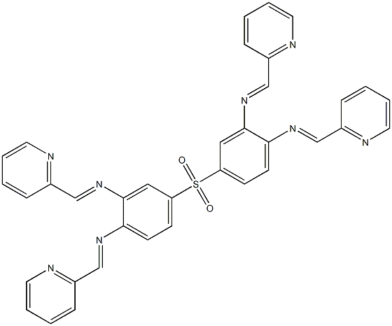 N-{4-({3,4-bis[(2-pyridinylmethylene)amino]phenyl}sulfonyl)-2-[(2-pyridinylmethylene)amino]phenyl}-N-(2-pyridinylmethylene)amine 구조식 이미지