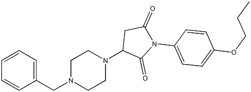 3-(4-benzyl-1-piperazinyl)-1-(4-propoxyphenyl)-2,5-pyrrolidinedione 구조식 이미지