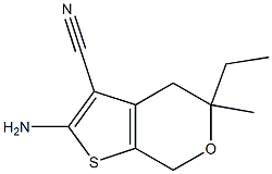 2-amino-5-ethyl-5-methyl-4,7-dihydro-5H-thieno[2,3-c]pyran-3-carbonitrile Structure