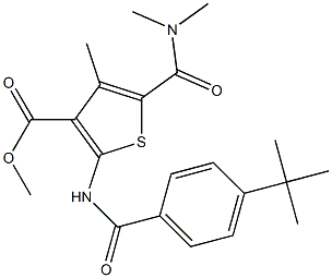 methyl 2-[(4-tert-butylbenzoyl)amino]-5-[(dimethylamino)carbonyl]-4-methyl-3-thiophenecarboxylate Structure