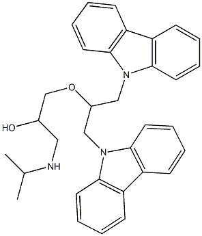1-[2-(9H-carbazol-9-yl)-1-(9H-carbazol-9-ylmethyl)ethoxy]-3-(isopropylamino)-2-propanol 구조식 이미지