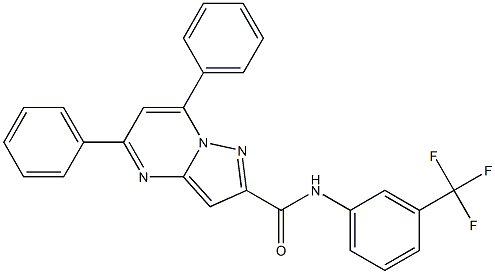 5,7-diphenyl-N-[3-(trifluoromethyl)phenyl]pyrazolo[1,5-a]pyrimidine-2-carboxamide Structure