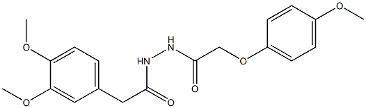 2-(3,4-dimethoxyphenyl)-N'-[(4-methoxyphenoxy)acetyl]acetohydrazide Structure