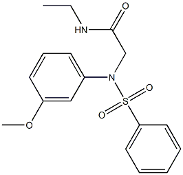 N-ethyl-2-[3-methoxy(phenylsulfonyl)anilino]acetamide 구조식 이미지