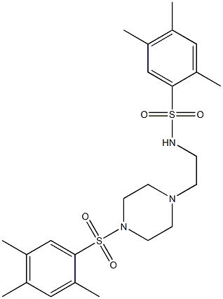 2,4,5-trimethyl-N-(2-{4-[(2,4,5-trimethylphenyl)sulfonyl]-1-piperazinyl}ethyl)benzenesulfonamide Structure