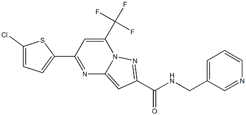 5-(5-chloro-2-thienyl)-N-(3-pyridinylmethyl)-7-(trifluoromethyl)pyrazolo[1,5-a]pyrimidine-2-carboxamide 구조식 이미지