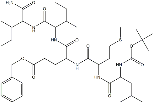 benzyl 12-({[1-({[1-(aminocarbonyl)-2-methylbutyl]amino}carbonyl)-2-methylbutyl]amino}carbonyl)-6-isobutyl-2,2-dimethyl-9-[2-(methylsulfanyl)ethyl]-4,7,10-trioxo-3-oxa-5,8,11-triazapentadecan-15-oate 구조식 이미지