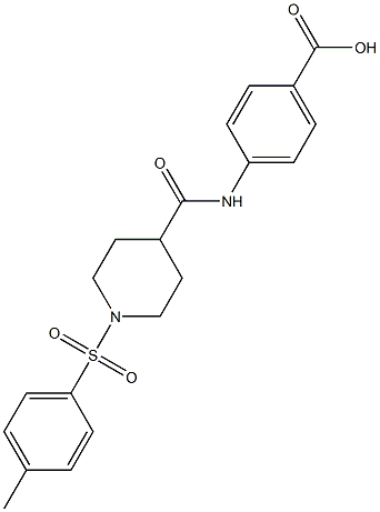 4-[({1-[(4-methylphenyl)sulfonyl]-4-piperidinyl}carbonyl)amino]benzoic acid Structure