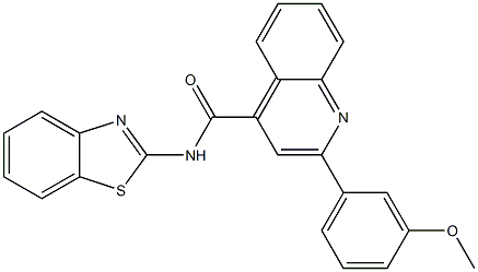 N-(1,3-benzothiazol-2-yl)-2-(3-methoxyphenyl)-4-quinolinecarboxamide Structure