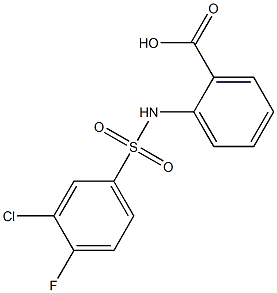 2-{[(3-chloro-4-fluorophenyl)sulfonyl]amino}benzoic acid 구조식 이미지